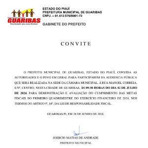 CONVITE AUDIÊNCIA PÚBLICA NA SEDE DA CÂMARA MUNICIPAL,